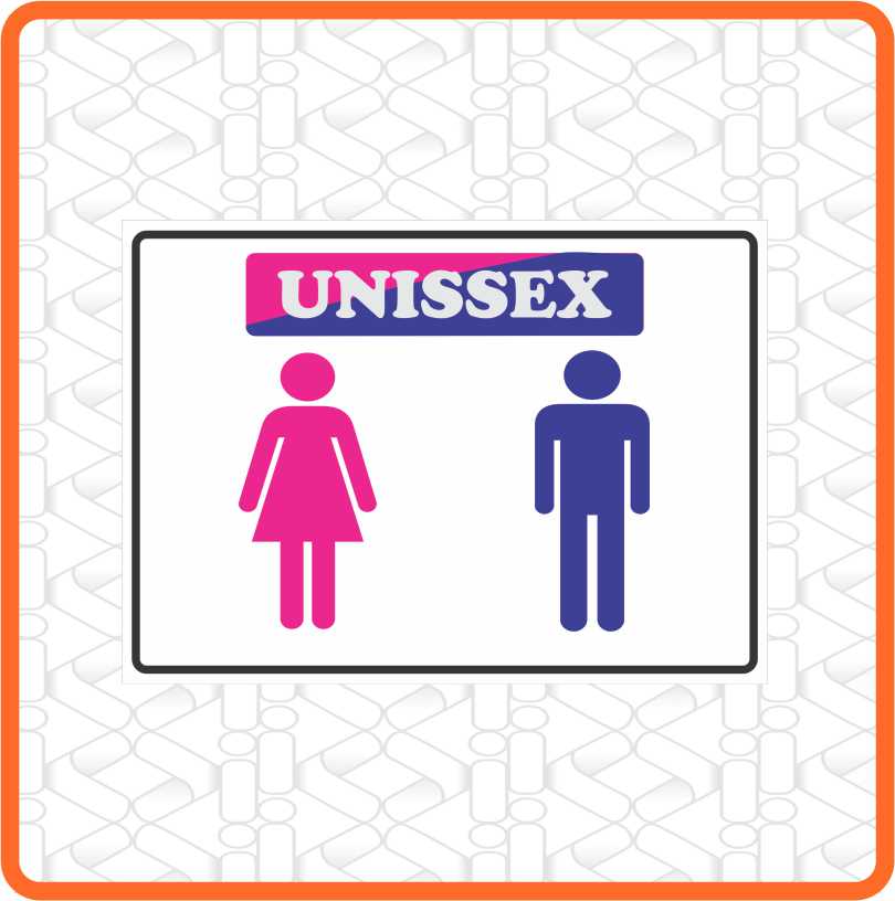 PLACA BANHEIRO UNISSEX 28CMx20CM PVC 3MM