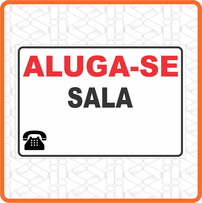 PLACA ALUGA-SE SALA 30CMX20CM PVC 3MM