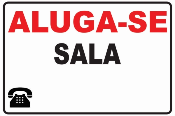 PLACA ALUGA-SE SALA 30CMX20CM PVC 3MM