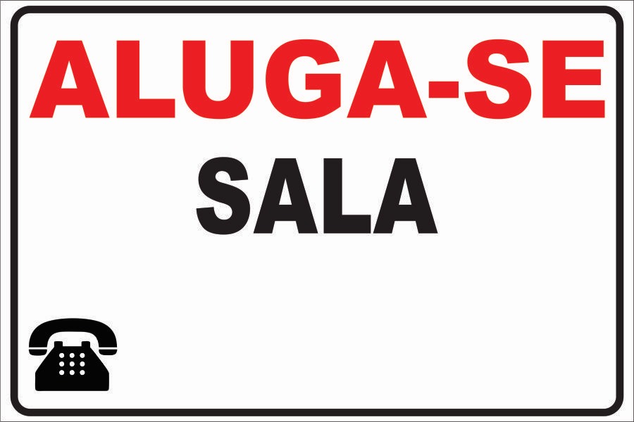 PLACA ALUGA-SE SALA 30CMX20CM PVC 3MM