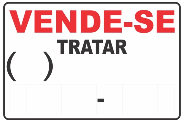 PLACA VENDE-SE 30CMX20CM PVC 3MM