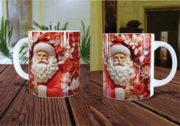CANECA PORCELANA NATAL 3D