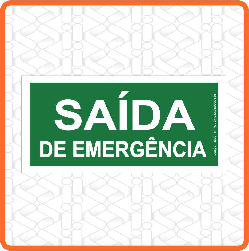 Placa Saída Emergência S1 (24cm x 12cm) Fotoluminescente Pvc 3mm