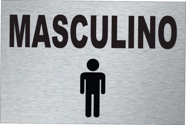PLACA BANHEIRO MASCULINO ZINZA 30CM X 20CM PVC 3MM