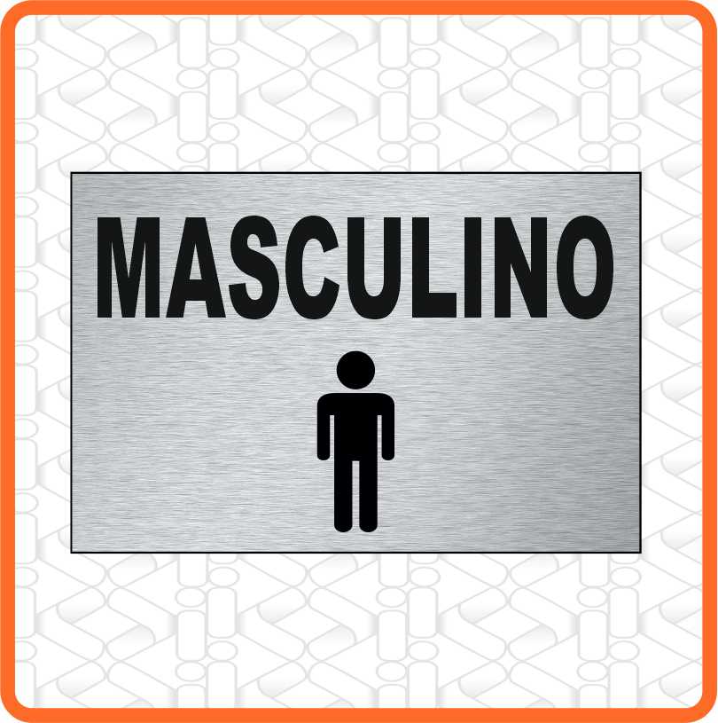 PLACA BANHEIRO MASCULINO ZINZA 30CM X 20CM PVC 3MM