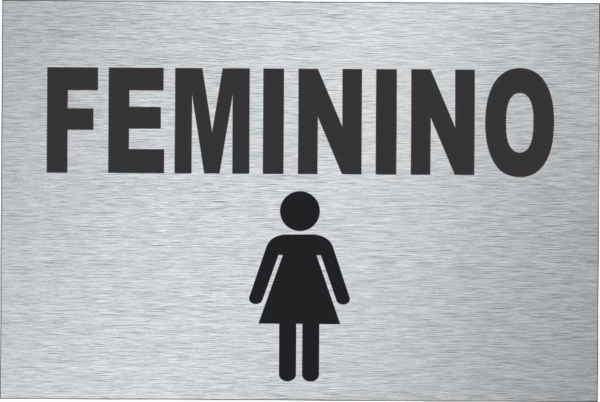 PLACA BANHEIRO FEMININO VERMELHO/BRANCO 20CM X 30CM PVC 3MM